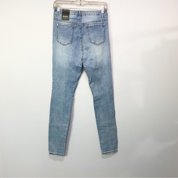 NWT Misguided High Waist Open Knee Skinny Jeans 8 - Picture 4 of 7